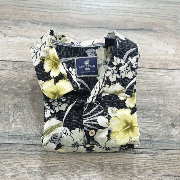 Caribbean Joe Men XL Short Sleeve Hawaiian Shirt Floral Island Tropical Vacation - Picture 10 of 11